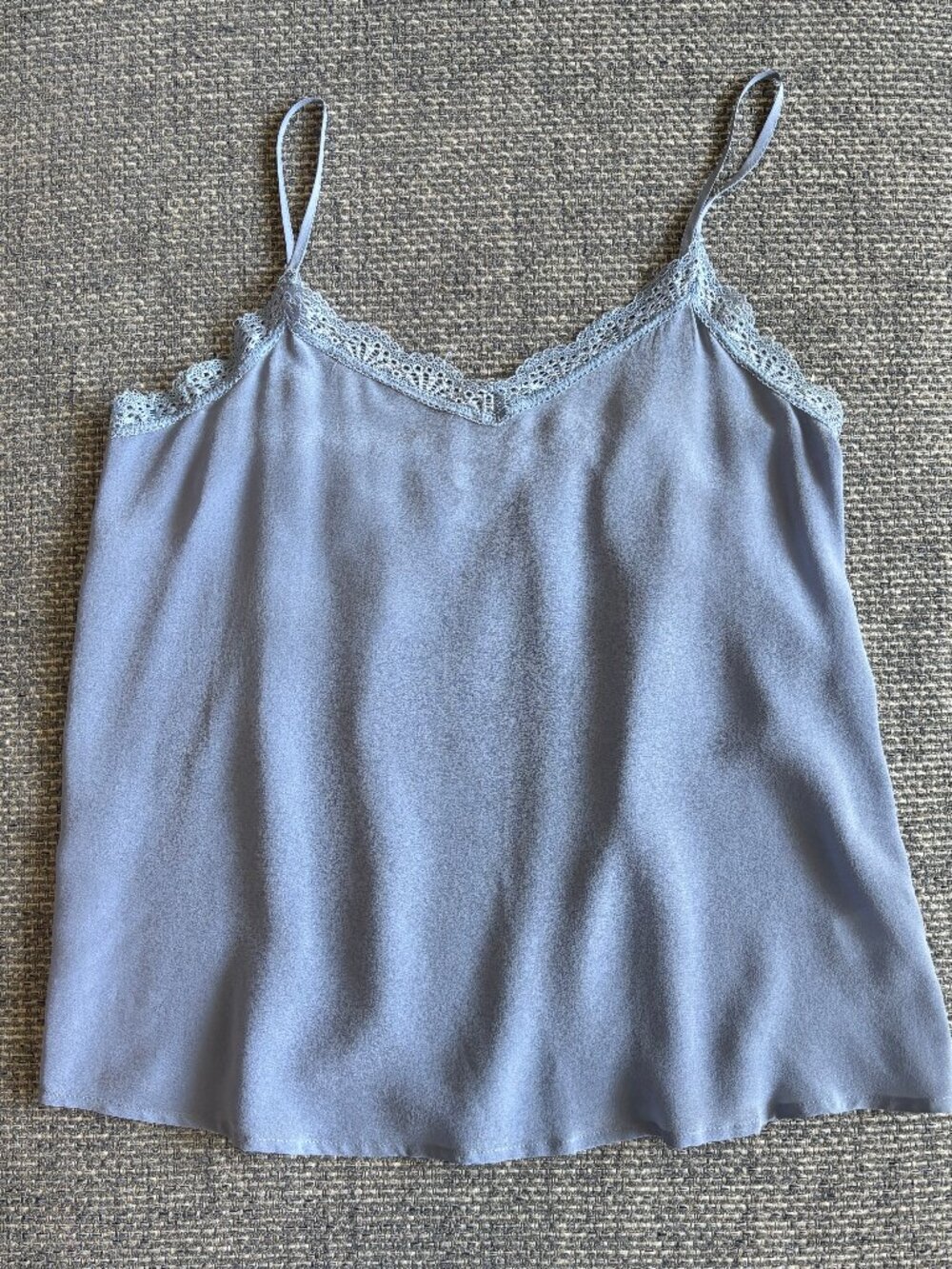 Sundance NWOT Periwinkle Blue Silk Lace-Trimmed Camisole Adj Straps | Sz XS